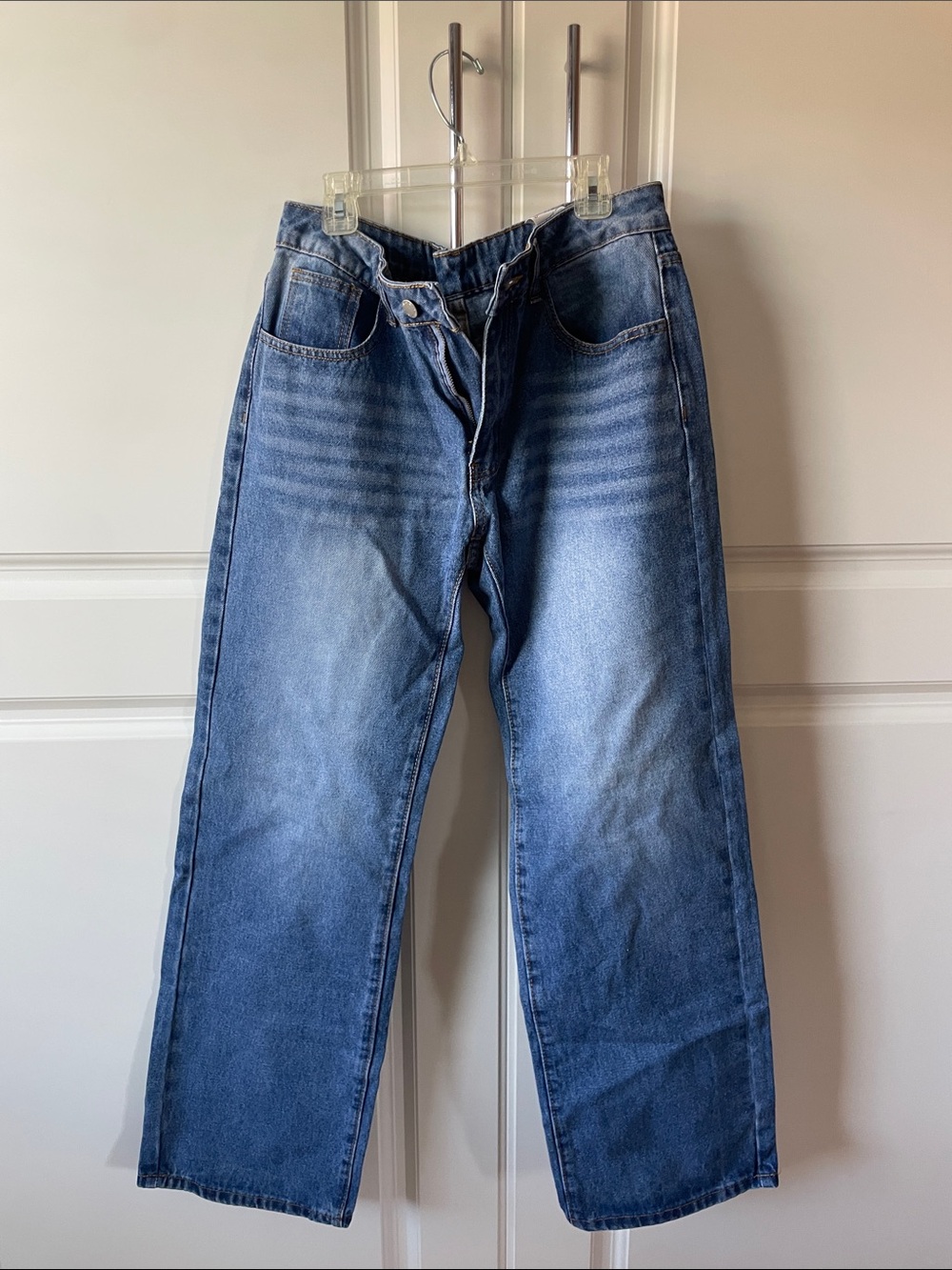 Women’s Blue Denim Baggy-Leg Jeans